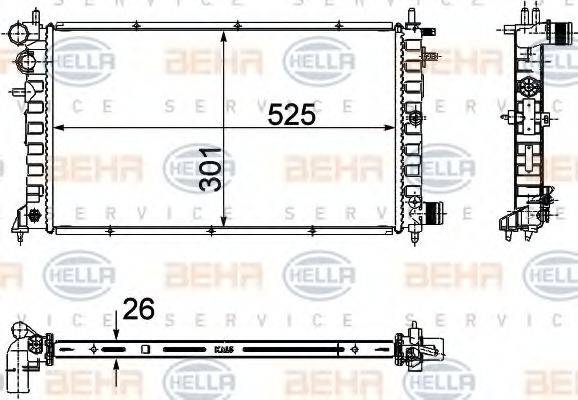 BEHR HELLA SERVICE 8MK376716461 Радіатор, охолодження двигуна