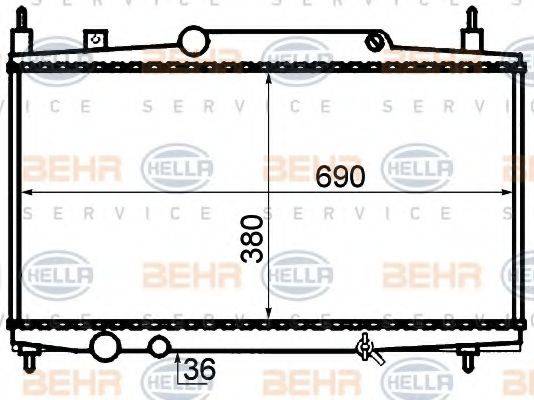 BEHR HELLA SERVICE 8MK376717591 Радіатор, охолодження двигуна