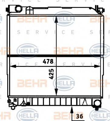 BEHR HELLA SERVICE 8MK376717681 Радіатор, охолодження двигуна