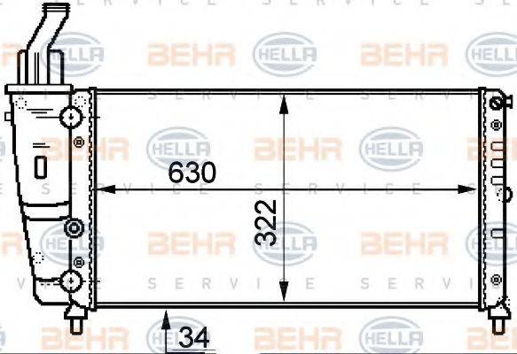 BEHR HELLA SERVICE 8MK376718081 Радіатор, охолодження двигуна