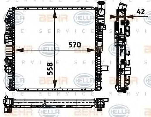 BEHR HELLA SERVICE 8MK376721111 Радіатор, охолодження двигуна