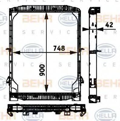 BEHR HELLA SERVICE 8MK376721751 Радіатор, охолодження двигуна