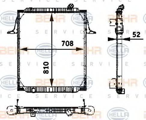 BEHR HELLA SERVICE 8MK376721781 Радіатор, охолодження двигуна