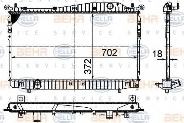 BEHR HELLA SERVICE 8MK376721811 Радіатор, охолодження двигуна