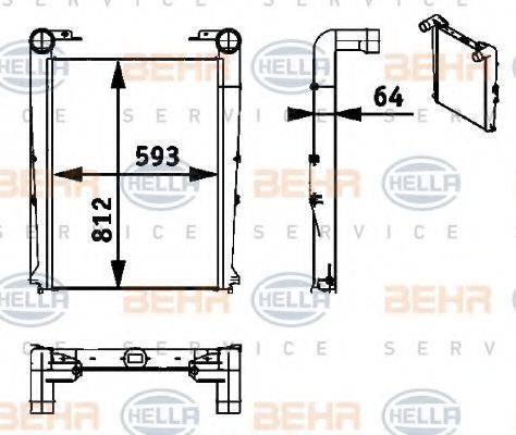 BEHR HELLA SERVICE 8ML376722011 Інтеркулер