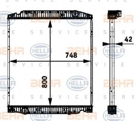 BEHR HELLA SERVICE 8MK376722081 Радіатор, охолодження двигуна