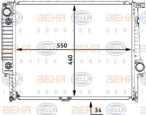 BEHR HELLA SERVICE 8MK376722531 Радіатор, охолодження двигуна