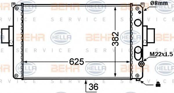 BEHR HELLA SERVICE 8MK376724501 Радіатор, охолодження двигуна