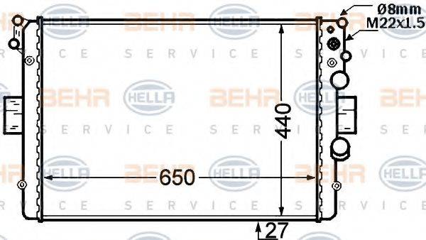 BEHR HELLA SERVICE 8MK376724561 Радіатор, охолодження двигуна