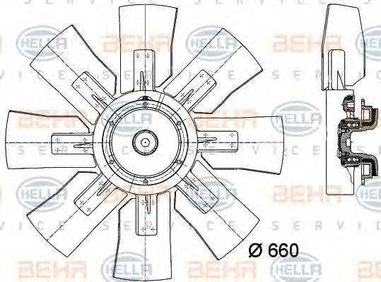 BEHR HELLA SERVICE 8MV376727061 Вентилятор, охолодження двигуна