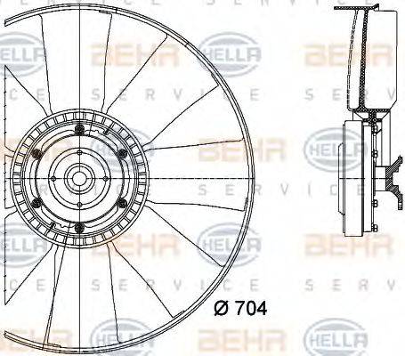 BEHR HELLA SERVICE 8MV376727141 Вентилятор, охолодження двигуна