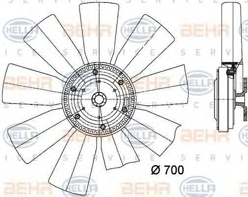 BEHR HELLA SERVICE 8MV376727191 Вентилятор, охолодження двигуна