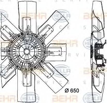 BEHR HELLA SERVICE 8MV376728001 Вентилятор, охолодження двигуна