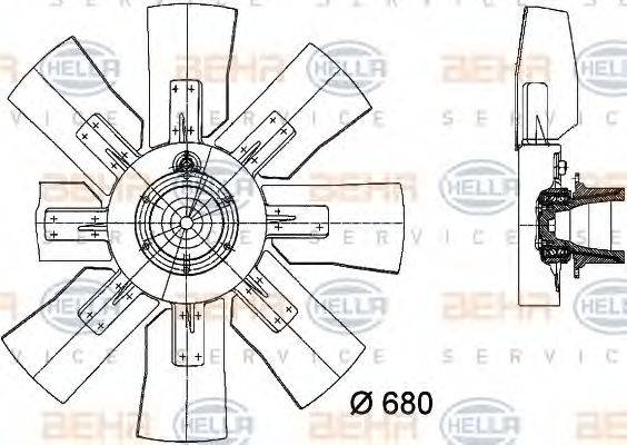 BEHR HELLA SERVICE 8MV376728181 Вентилятор, охолодження двигуна