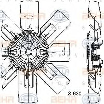 BEHR HELLA SERVICE 8MV376728531 Вентилятор, охолодження двигуна