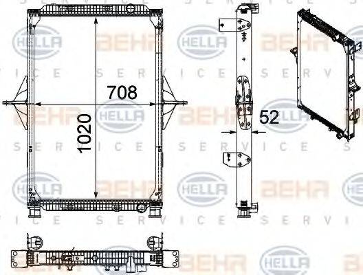 BEHR HELLA SERVICE 8MK376728711 Радіатор, охолодження двигуна