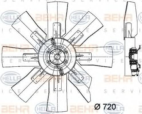 BEHR HELLA SERVICE 8MV376729181 Вентилятор, охолодження двигуна