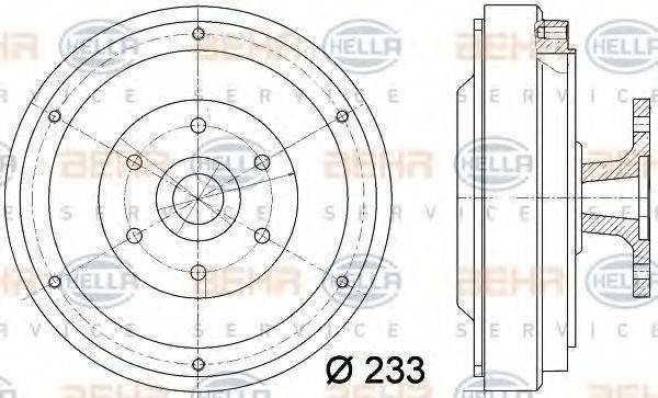 BEHR HELLA SERVICE 8MV376729351 Зчеплення, вентилятор радіатора