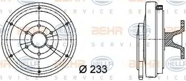 BEHR HELLA SERVICE 8MV376730011 Зчеплення, вентилятор радіатора