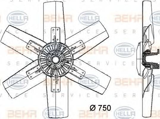 BEHR HELLA SERVICE 8MV376730241 Вентилятор, охолодження двигуна