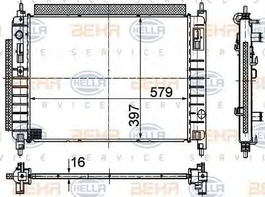 BEHR HELLA SERVICE 8MK376730801 Радіатор, охолодження двигуна