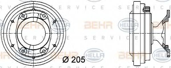 BEHR HELLA SERVICE 8MV376731291 Зчеплення, вентилятор радіатора