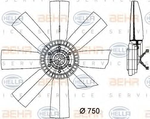 BEHR HELLA SERVICE 8MV376731301 Вентилятор, охолодження двигуна