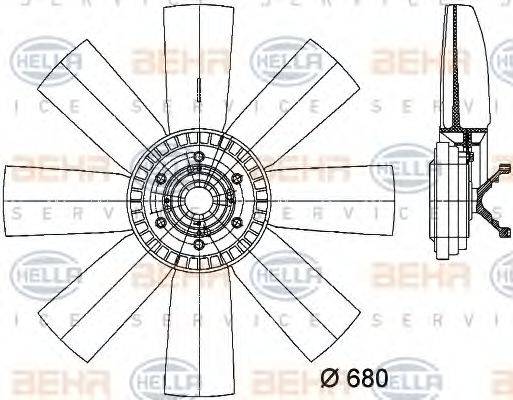 BEHR HELLA SERVICE 8MV376731311 Вентилятор, охолодження двигуна