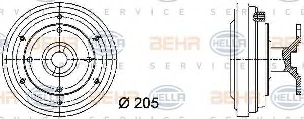 BEHR HELLA SERVICE 8MV376731431 Зчеплення, вентилятор радіатора