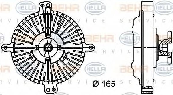 BEHR HELLA SERVICE 8MV376733051 Зчеплення, вентилятор радіатора