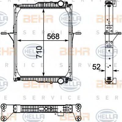 BEHR HELLA SERVICE 8MK376733751 Радіатор, охолодження двигуна