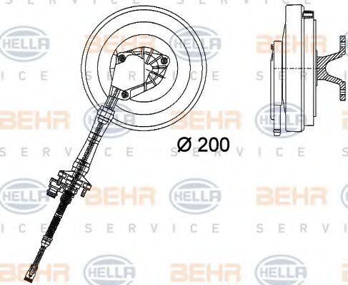 BEHR HELLA SERVICE 8MV376734221 Зчеплення, вентилятор радіатора