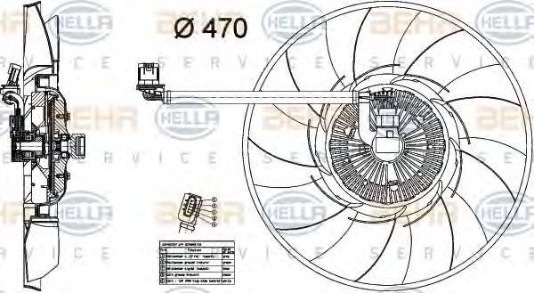 BEHR HELLA SERVICE 8MV376734461 Вентилятор, охолодження двигуна