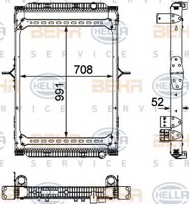 BEHR HELLA SERVICE 8MK376745151 Радіатор, охолодження двигуна