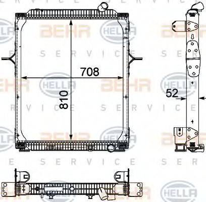 BEHR HELLA SERVICE 8MK376745171 Радіатор, охолодження двигуна