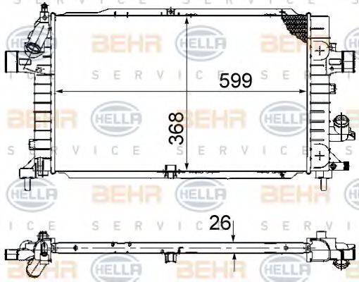 BEHR HELLA SERVICE 8MK376745791 Радіатор, охолодження двигуна