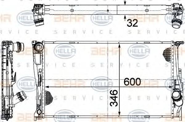 BEHR HELLA SERVICE 8MK376754011 Радіатор, охолодження двигуна