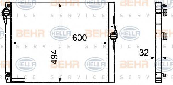 BEHR HELLA SERVICE 8MK376754121 Радіатор, охолодження двигуна