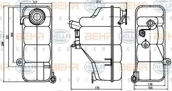 BEHR HELLA SERVICE 8MA376755191 Компенсаційний бак, охолоджуюча рідина