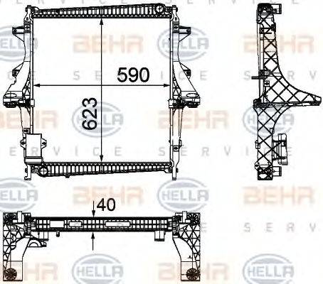 BEHR HELLA SERVICE 8MK376756111 Радіатор, охолодження двигуна