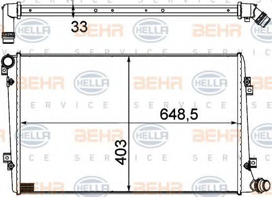 BEHR HELLA SERVICE 8MK376756701 Радіатор, охолодження двигуна