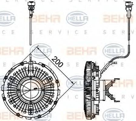 BEHR HELLA SERVICE 8MV376757111 Зчеплення, вентилятор радіатора