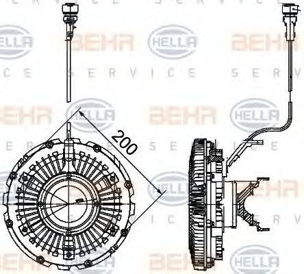 BEHR HELLA SERVICE 8MV376757121 Зчеплення, вентилятор радіатора