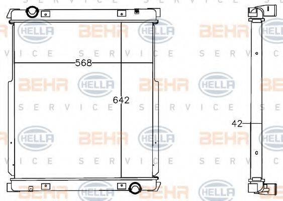 BEHR HELLA SERVICE 8MK376758001 Радіатор, охолодження двигуна