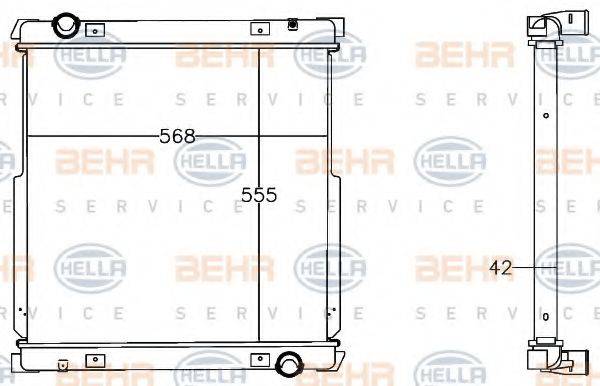 BEHR HELLA SERVICE 8MK376758011 Радіатор, охолодження двигуна