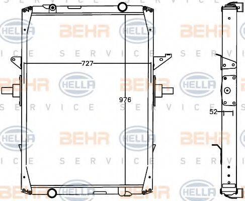 BEHR HELLA SERVICE 8MK376758071 Радіатор, охолодження двигуна