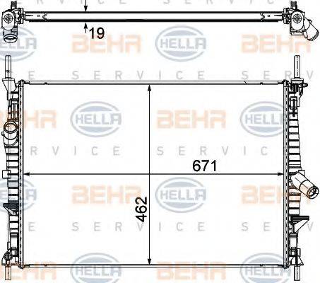 BEHR HELLA SERVICE 8MK376764501 Радіатор, охолодження двигуна