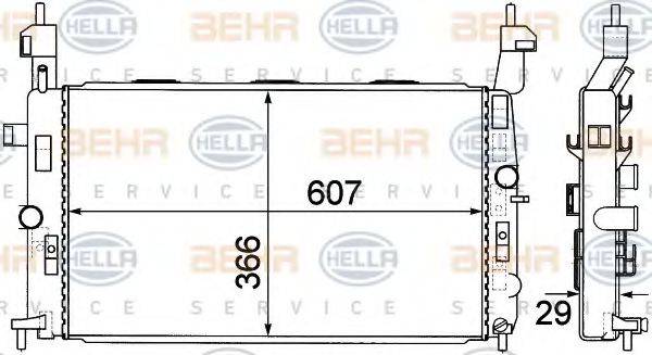 BEHR HELLA SERVICE 8MK376771221 Радіатор, охолодження двигуна