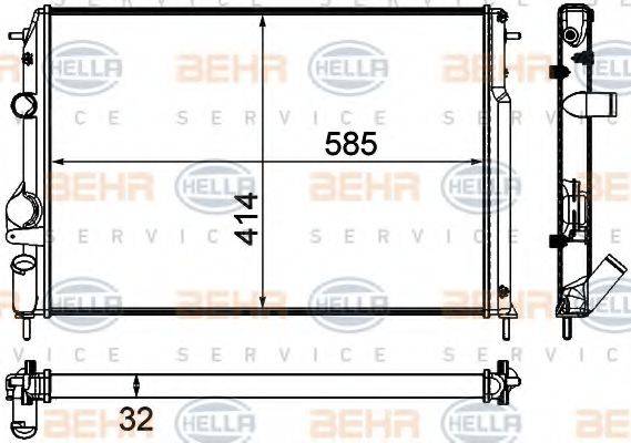 BEHR HELLA SERVICE 8MK376772011 Радіатор, охолодження двигуна