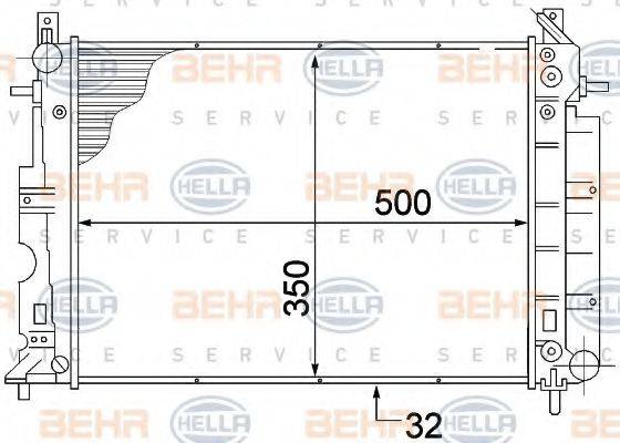 BEHR HELLA SERVICE 8MK376772381 Радіатор, охолодження двигуна